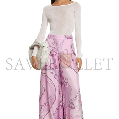 PUCCI PRINTED SILK TWILL PALAZZO PANTS 4URT024U731043